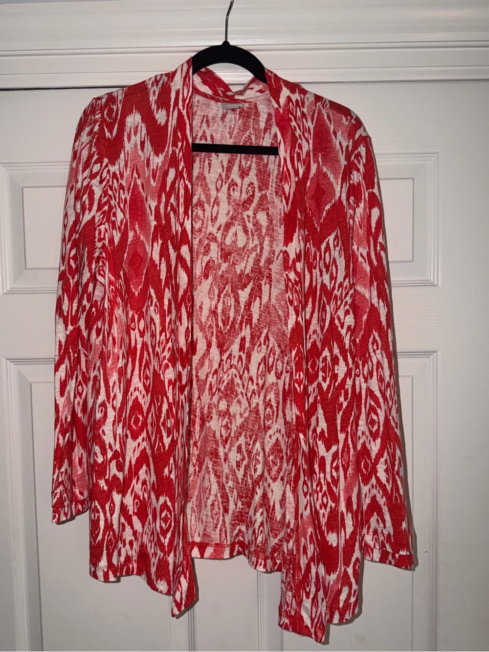 Chico’s Open Cardigan Ikat Pattern Size Large